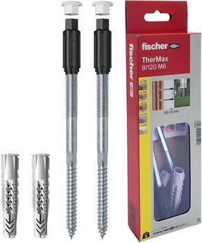 Fischer Thermax 8/120 M6 Hmoždinky na upevnenie na izolačný náter, 2 ks, 45682, viacfarebné, náter