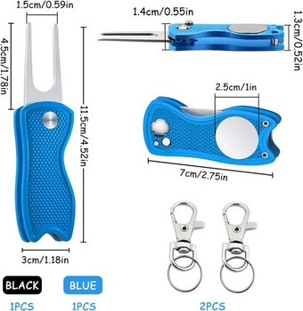 LBING Golf Divot Repair Tool 2 ks Golf Divot Repair Vyskakovacie tlačidlo as Ballmarkerom Náradie na