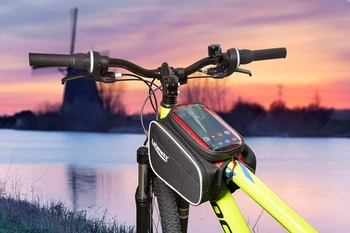 Taška na bicykel Lifenaxx LX-029 - Taška na rám kolesa s integrovanou priehradkou na smartphone pre