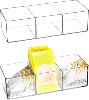 QWORK® Balenie 2 akrylových čajových vreciek Úložný box na čajové vrecká Organizér na čajové vrecká,