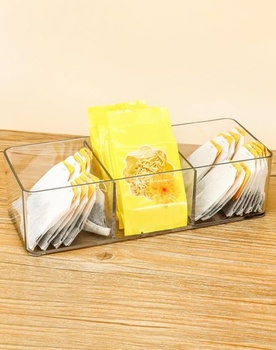 QWORK® Balenie 2 akrylových čajových vreciek Úložný box na čajové vrecká Organizér na čajové vrecká,
