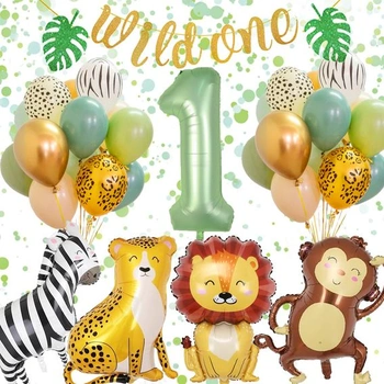 1 rok staré narodeninové dekorácie Wild One, balóniky z…