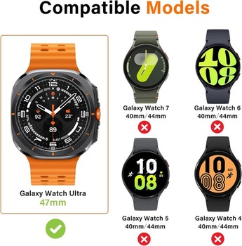 Amizee 2 v 1 kovové púzdro kompatibilné s Samsung Galaxy Watch Ultra 47mm, tvrdý PC odolný proti