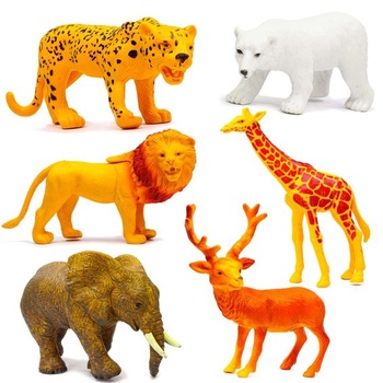 Figurky zvířátek VingaHouse, figurky zvířátek, balení 6 hraček zvířátek v zoo, figurky zvířátek pro