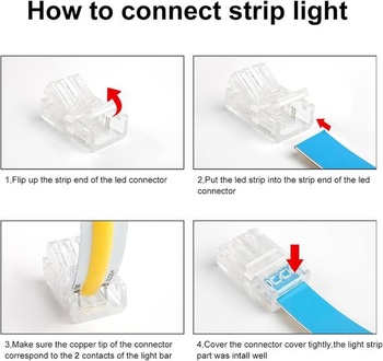 Aroidful 10dielne konektory COB LED 2-kolíkové 10 mm jednofarebné konektory COB LED pásikov Konektor