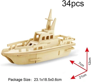 Georgie Porgy 3D Wooden Puzzle záchranný čln Model drevenej stavebnice Detská hračka (jp294