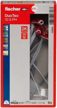 fischer DuoTec 10 S PH, kolísková kotva s kolíkovou hlavou, 2-zložková kotva, dutinová kotva pre