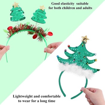 Aneco Balenie 12 vianočných čeleniek Rôzne vianočné hlavové boppery Vianočný stromček Santa Parohy