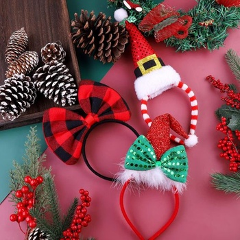 Aneco Balenie 12 vianočných čeleniek Rôzne vianočné hlavové boppery Vianočný stromček Santa Parohy