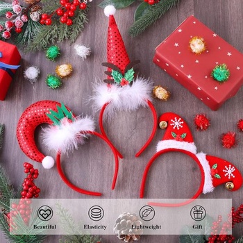 Aneco Balenie 12 vianočných čeleniek Rôzne vianočné hlavové boppery Vianočný stromček Santa Parohy