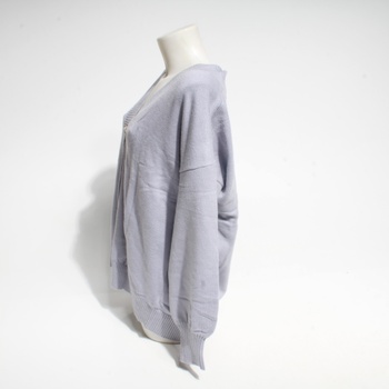 Dámský svetr na knoflíky fialový XL