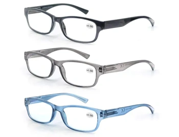 Balení 3 ks brýlí na čtení 4.0 pánské/dámské, dobré brýle, kvalitní, obdélníkové, pohodlné, skvělá