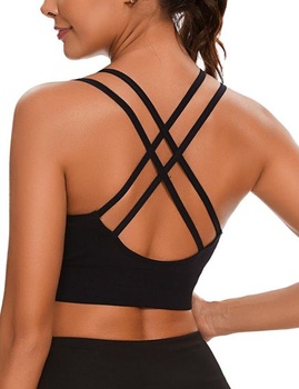 Športová podprsenka s ľavákom Push Up Cross Back Design Prsatejšia dámska vystužená bez kostíc