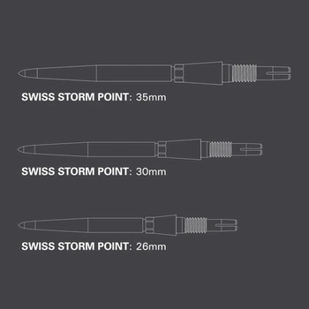 Terčové šipky Swiss Point Storm Dart Points (balení 3 hrotů) 35mm Black SP - Change Dart Point,