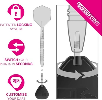 Terčové šipky Swiss Point Storm Dart Points (balení 3 hrotů) 35mm Black SP - Change Dart Point,