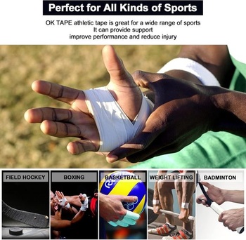 OK TAPE Sporttape Športová páska Athletic Sport Tape (4 role) 3,8 cm × 13,7 m Biela páska