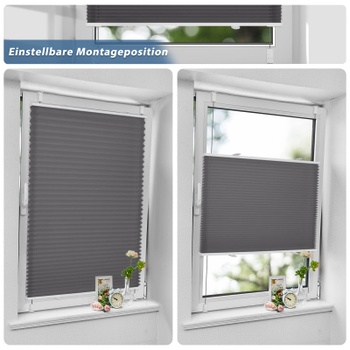 Sanfree plisovaná roleta Klemmfix bez vŕtania antracit 45x100cm (ŠxV) vrátane upínacieho držiaka