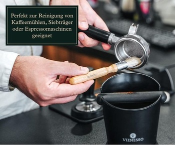 VIENESSO Barista kefa na mlynček na kávu alebo portafilter - kefa na čistenie espressa v