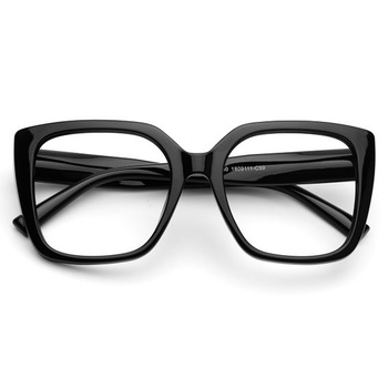 DOOViC Brýle na čtení s filtrem modrého světla 2,5 dámské černé brýle na počítač s velkým