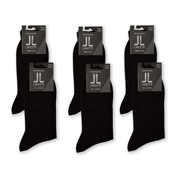 LANCETTI - 6 párů krátkých ponožek ze skotské bavlny pro muže - (42-44) - Černá