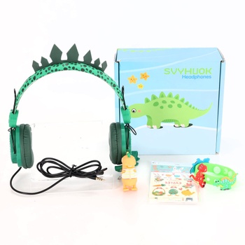 Sluchátka pro děti SVYHUOK zelené dinosaurus