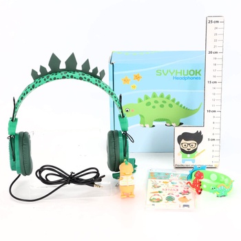 Sluchátka pro děti SVYHUOK zelené dinosaurus