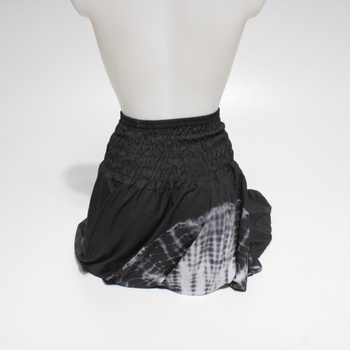 Harémové kalhoty Nuofengkudu černobílé