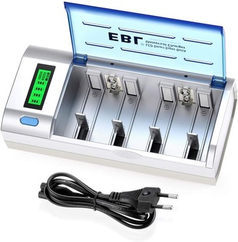 Univerzálna nabíjačka LCD EBL 906 pre AA/HR6, AAA/HR3, C/HR14, D/HR20, dobíjacia, NI-MH NI-CD, s