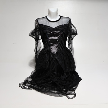 IKALI Dámsky čierny kostým čarodejnice Halloween Magic Tutu šaty pre dospelých viktoriánskej kostýmové