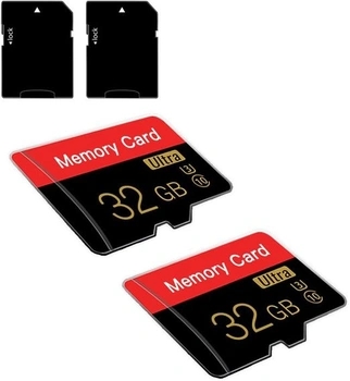 2 balenia 32 GB Micro SD kariet s SD adaptérom pre vysokorýchlostné úložisko, vhodné pre tablety,