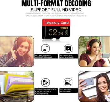 2 balenia 32 GB Micro SD kariet s SD adaptérom pre vysokorýchlostné úložisko, vhodné pre tablety,