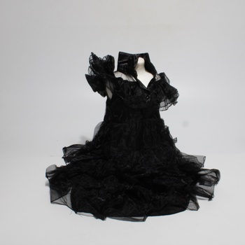 Dětský kostým, černé volánové šaty