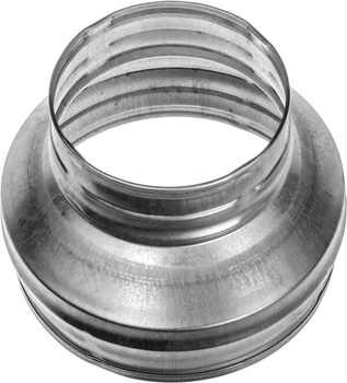 150 až 125 mm kanálová redukcia, kruhová redukcia, trubkový nástavec, pozinkovaná oceľová redukcia