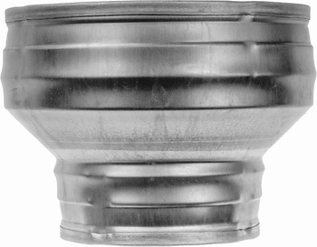 150 až 125 mm kanálová redukcia, kruhová redukcia, trubkový nástavec, pozinkovaná oceľová redukcia