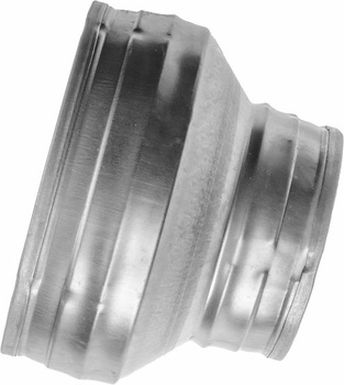 150 až 125 mm kanálová redukcia, kruhová redukcia, trubkový nástavec, pozinkovaná oceľová redukcia