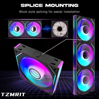 TZMRIT Interstellar-V2 s reverzním průtokem Uni ventilátor černý, POUZE ventilátor v jednom balení,