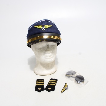 Pilot set kapitánska čiapka s príslušenstvom