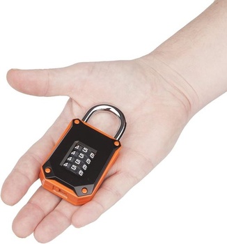 FortLocks – oranžový uzamykateľný zámok, 4 číslice, tvrdená nerezová oceľ, odolný voči vode a