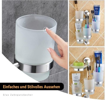 Topsky 2 kusy skleněný kelímek na zubní kartáčky, kelímek na zubní kartáčky, sada kelímků na dětský