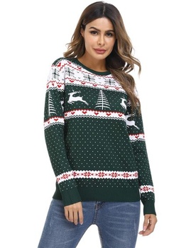 Irevial svetr dámský vánoční svetr pletený top vánoční…