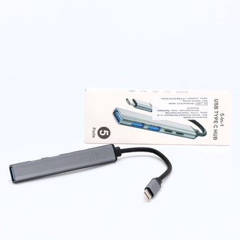 USB C Hub 3.0 5 v 1 šedivá