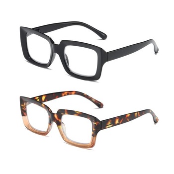 Obdélníkové dámské brýle na čtení MMOWW 2-balení – nadrozměrné brýle proti modrému světlu se