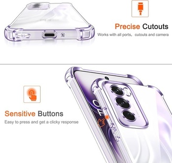 Priehľadné silikónové puzdro ivoler pre Oppo Reno12 Pro 5G / Oppo Reno 12 Pro 5G s nárazuvzdornými