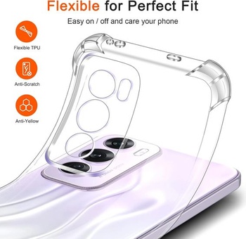 Priehľadné silikónové puzdro ivoler pre Oppo Reno12 Pro 5G / Oppo Reno 12 Pro 5G s nárazuvzdornými