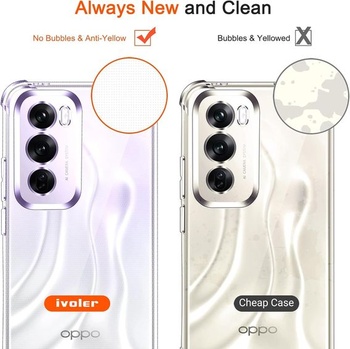 Priehľadné silikónové puzdro ivoler pre Oppo Reno12 Pro 5G / Oppo Reno 12 Pro 5G s nárazuvzdornými