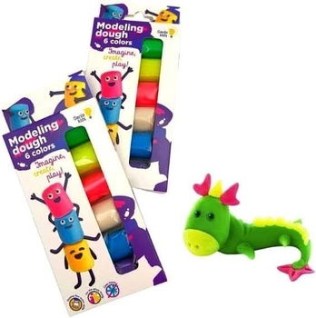 Genio Kids Playdough School 180 g / 6 kusů Soft Organic Playdough Set Hrací těsto pro děti a malé