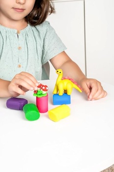 Genio Kids Playdough School 180 g / 6 kusů Soft Organic Playdough Set Hrací těsto pro děti a malé