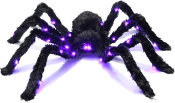 Svítící černý chlupatý pavouk Prextex