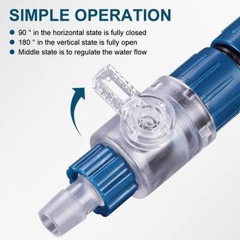 DONGKER Akvarijný hadicový ventil, 16-22 mm Rýchloupínací konektor, Adaptér konektora akvarijného