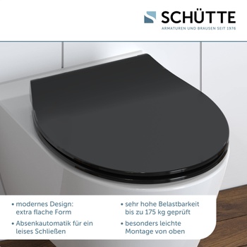 Záchodové prkénko Schütte Slim Black